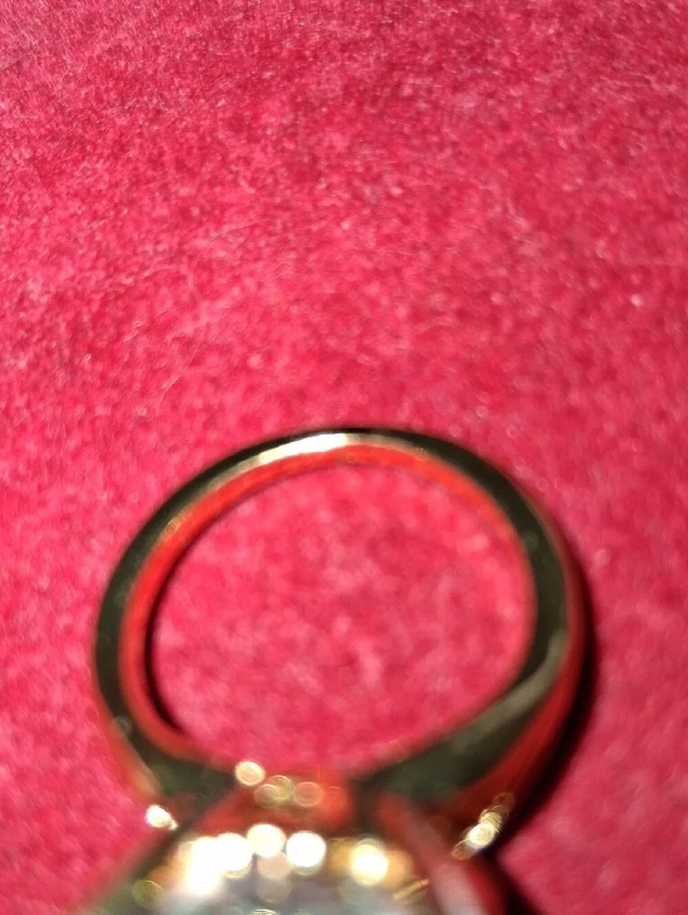 Source Unknown Gold Ring with Light Blue Round Stone